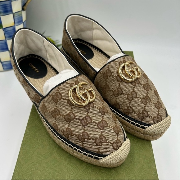 Gucci Shoes - Women’s Gucci, GG supreme canvas espadrilles size 40.5 made in Spain